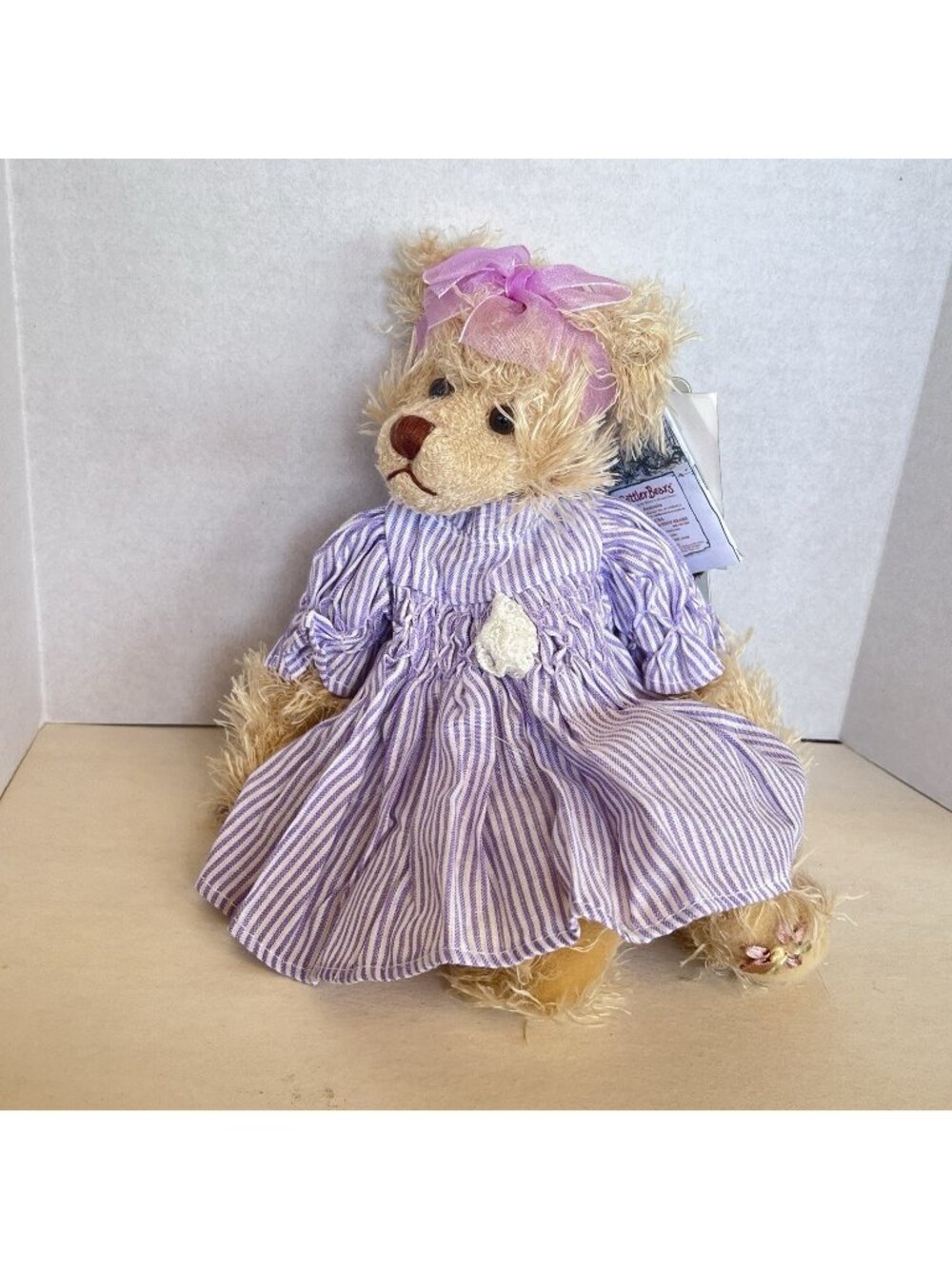Settler Bears Heidi Plush Bear Stuffed Animal RARE Dress Stripes 9"